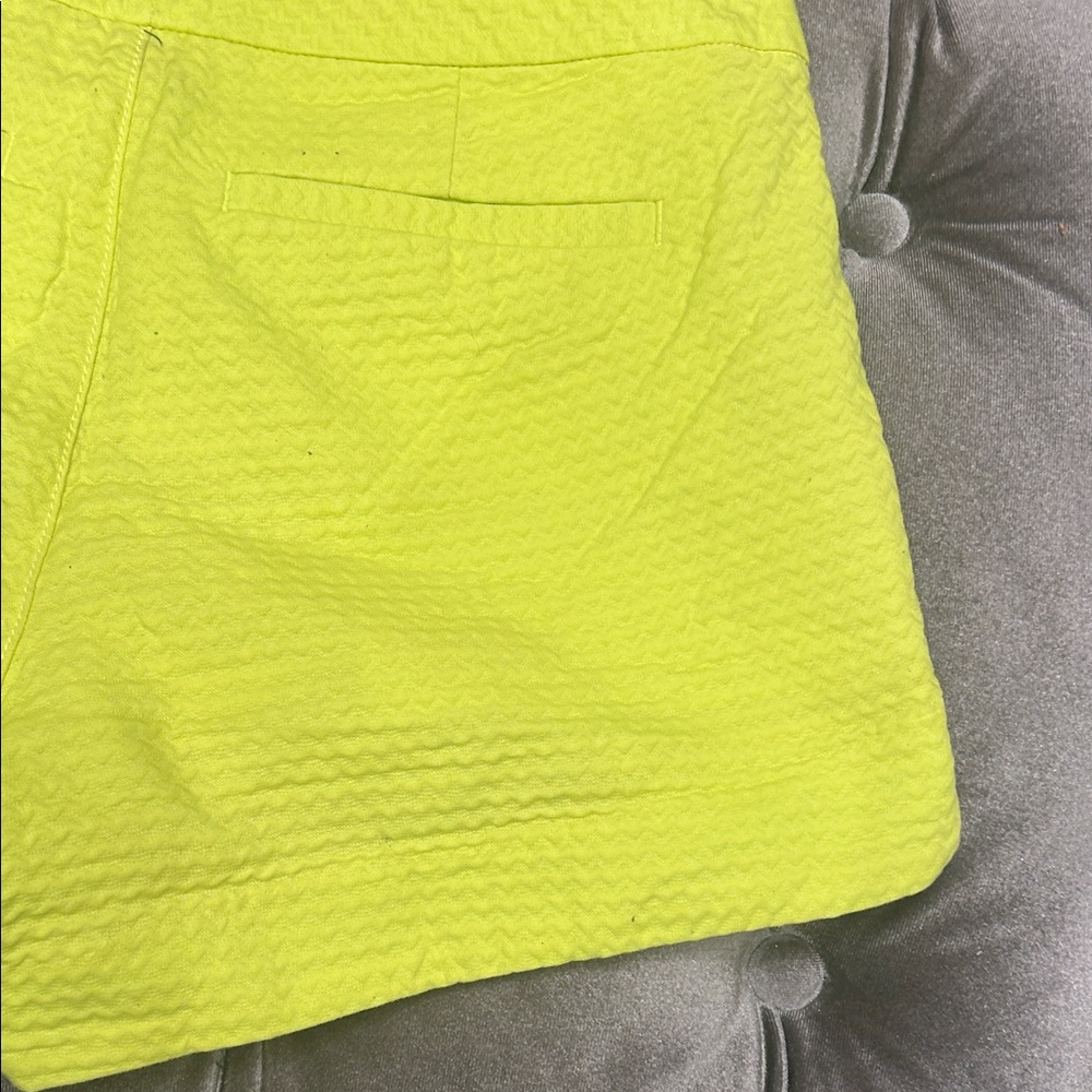 Lilly Pulitzer Neon Lime High-Waist Textured Shorts - Picture 6 of 8